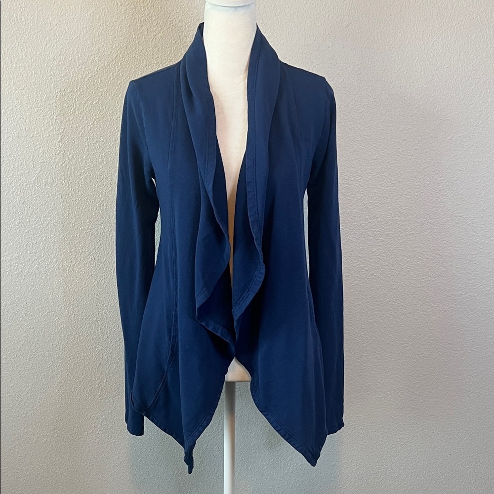Splits59 Open Front Shawl Neck Cardigan Blue Size XS